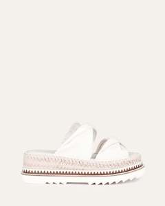 Slides: ELENA ESPADRILLE SLIDES OFF WHITE LEATHER