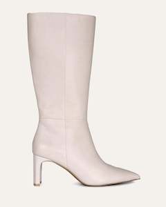 Long Boots: PIXIE CALF BOOTS BONE LEATHER