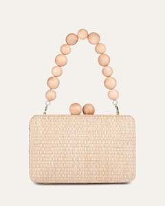 Clutches: HARLING CLUTCH NATURAL RAFFIA