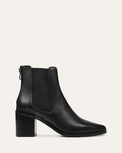 Mid Ankle Boots: ALLURE MID ANKLE BOOTS BLACK LEATHER