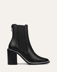 High Boots: LUXE HIGH ANKLE BOOTS BLACK LEATHER