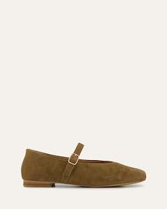 Casual: APRIL CASUAL FLATS BARK SUEDE