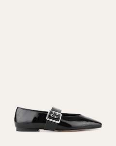 Casual: SARAH CASUAL FLATS BLACK CRINKLE PATENT