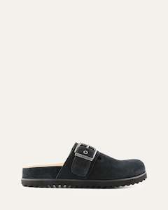 Casual: JUNO CASUAL FLATS WASHED BLACK SUEDE