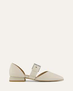 NEELA DRESS FLATS OFF WHITE LEATHER
