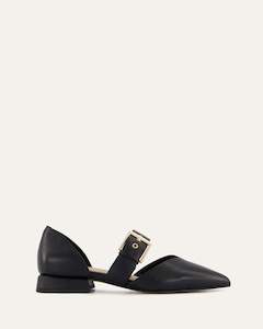 Ballet Dress: NEELA DRESS FLATS BLACK LEATHER