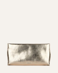 Clutches: BONNIE CLUTCH BAG LIGHT GOLD LEATHER