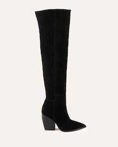 UMA OVER THE KNEE BOOTS BLACK SUEDE