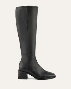 QUEENIE KNEE BOOTS BLACK LEATHER