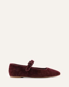 Casual: SERAFINA CASUAL FLATS MERLOT VELVET