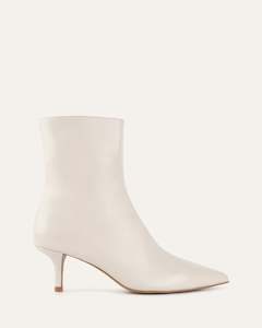 WINNIE MID ANKLE BOOTS OFF WHITE LEATHER