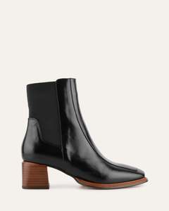 DARLA MID ANKLE BOOTS BLACK LEATHER