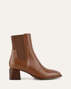 DARLA MID ANKLE BOOTS DARK TAN LEATHER