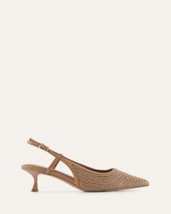 Low Heels: PERRY LOW HEELS TAN RAFFIA