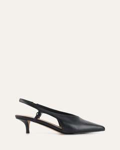 RONNIE LOW HEELS BLACK LEATHER