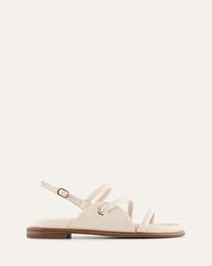 Flat Sandals: HALO FLAT SANDALS OFF WHITE LEATHER