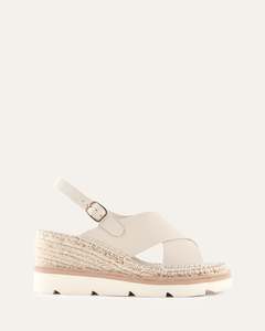 Mid Sandals: KIMBERLEY MID WEDGE SANDALS BONE LEATHER