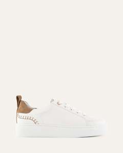 Sneakers: HAZEL SNEAKERS WHITE/LATTE LEATHER
