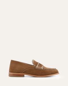 Lace Up Loafers: ELEANOR LOAFERS BISCUIT SUEDE