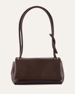 ORCHID SHOULDER BAG BITTER CHOC LEATHER