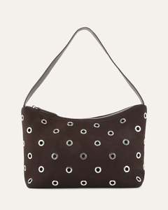 Shoulder Bag: MORRIS SHOULDER BAG BITTER CHOC SUEDE