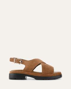 Suede Edit: TOORAK FLAT SANDALS BISCUIT SUEDE