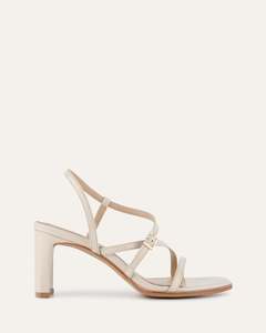 Fp Flats And Sandals: NALA MID HEEL SANDALS OFF WHITE LEATHER