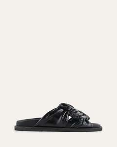 Ss26 Element: OLLIE FLAT SANDALS BLACK LEATHER