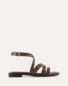 PIERRE FLAT SANDALS PECAN LEATHER
