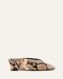 FERRIS MID HEEL SANDALS BEIGE SNAKE PRINT LEATHER