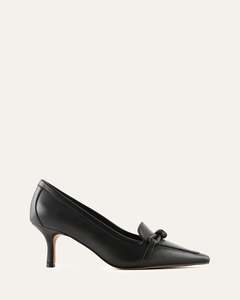 Mid Heels: JOANIE MID HEELS BLACK LEATHER