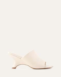MENA MID HEEL SANDALS OFF WHITE LEATHER