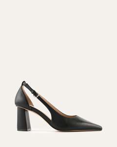 LAINEY MID HEELS BLACK LEATHER