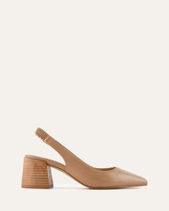 GLIDE MID HEELS TAN LEATHER