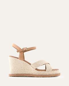 High Heels: WENDELL HIGH HEEL WEDGES TAN LEATHER