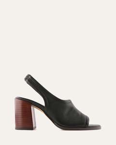 High Heels: VALARIE HIGH HEEL SANDALS BLACK LEATHER