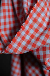 Hot Candy Organic Cotton/Linen Gingham - NZ$12.50 per 1/4m