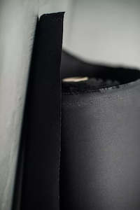 Fabric: Black Organic Cotton Oilskin - NZ$18.25 per 1/4Mtr