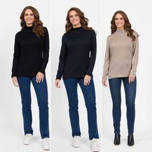 Products: 100% Merino Basic Long Sleeve Polo Neck Top
