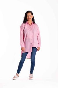 Jellicoe: Pink/Mint Stripe Professor Shirt