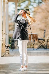 Frontpage: Marilyn - White High Waisted Equestrian Breeches