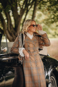 Brentwood Wool Trench Coat - Camel Tweed