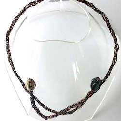 Nature woven wire silver pod necklace