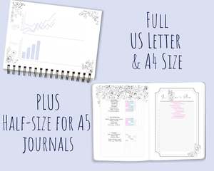 Printable Downloads: Goal Planner Printable and Habit Tracker Printable | Bullet Journal Template A5 Planner inserts - May You Bloom Habit Goals PDF