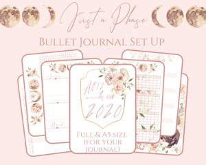 Printable Downloads: Just A Moon Phase Bullet Journal Planner Calendar Bundle | PDF Download & Printable