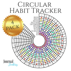 Circular Habit Tracker 4-Pack | PDF Download & Printable
