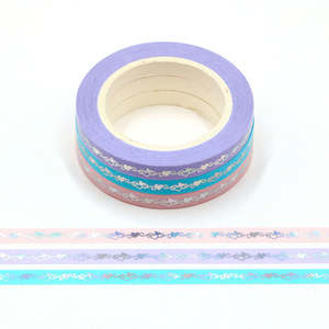 Patterned Washi Tape Washi Tape: Foil Heart Totem | Thin Washi Tape Pack