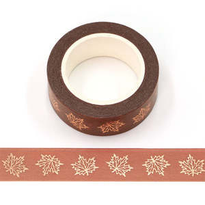 Patterned Washi Tape Washi Tape: Foil Maple Leaf | Medium Washi Tape