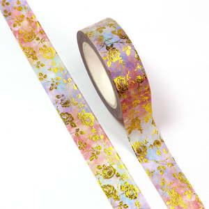 Patterned Washi Tape Washi Tape: Watercolour Foil Rose | Medium Washi Tape