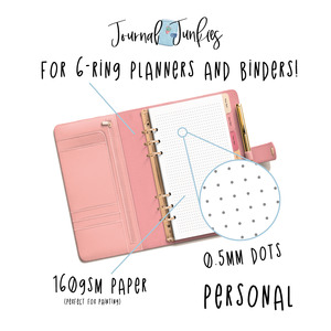 Journal Junkies Basics Loose Leaf Refill | Personal 160gsm Dotted